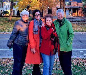 The Bouska sisters by a resplendent fall tree in Minneapolis during Oct. 2019 MOSES conference (lighting tweaked)