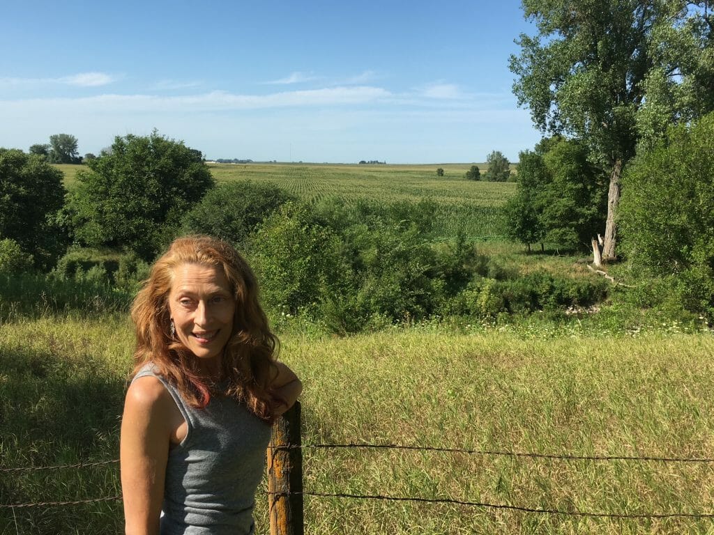 Kathleen on the farm in 2019