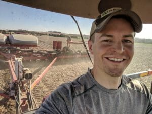 Nathan Anderson in tractor cab submitted by him