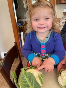 Ada Marie Edwards with cauliflower