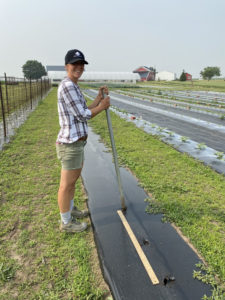 Sara Ziehr working at Morning Glory Farm