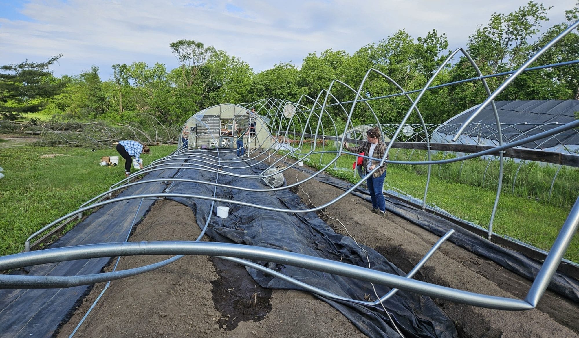 Storm clean up at Berry Patch Farm 05.27.24