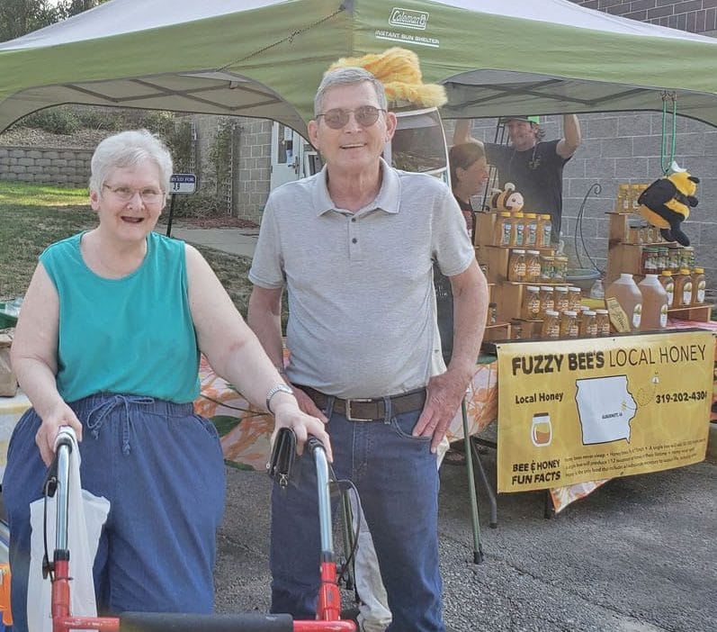 Seniors at a mobile market