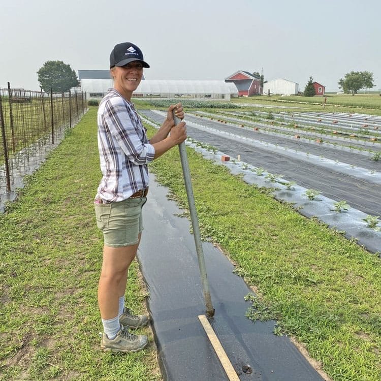 Sara Ziehr working at Morning Glory Farm sent by Sara