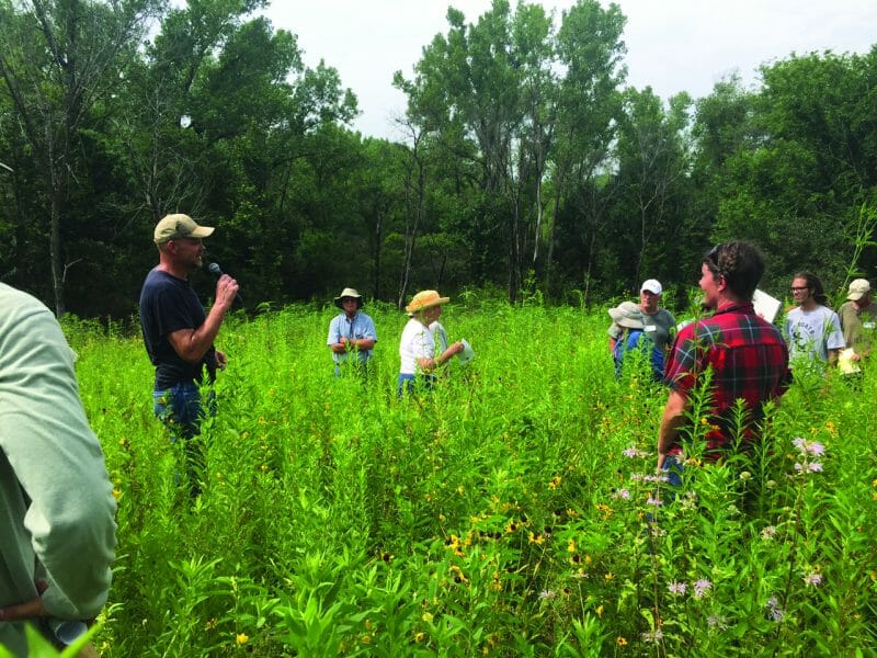 Mike DeCook speaking at his 2015 field day
