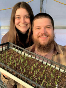 Carly and Ethan with onion starts