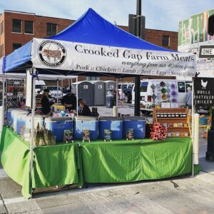 Crooked Gap Farm market stall 2022 from their Facebook page