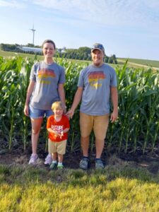 Danielle and Sam Bennett with their son
