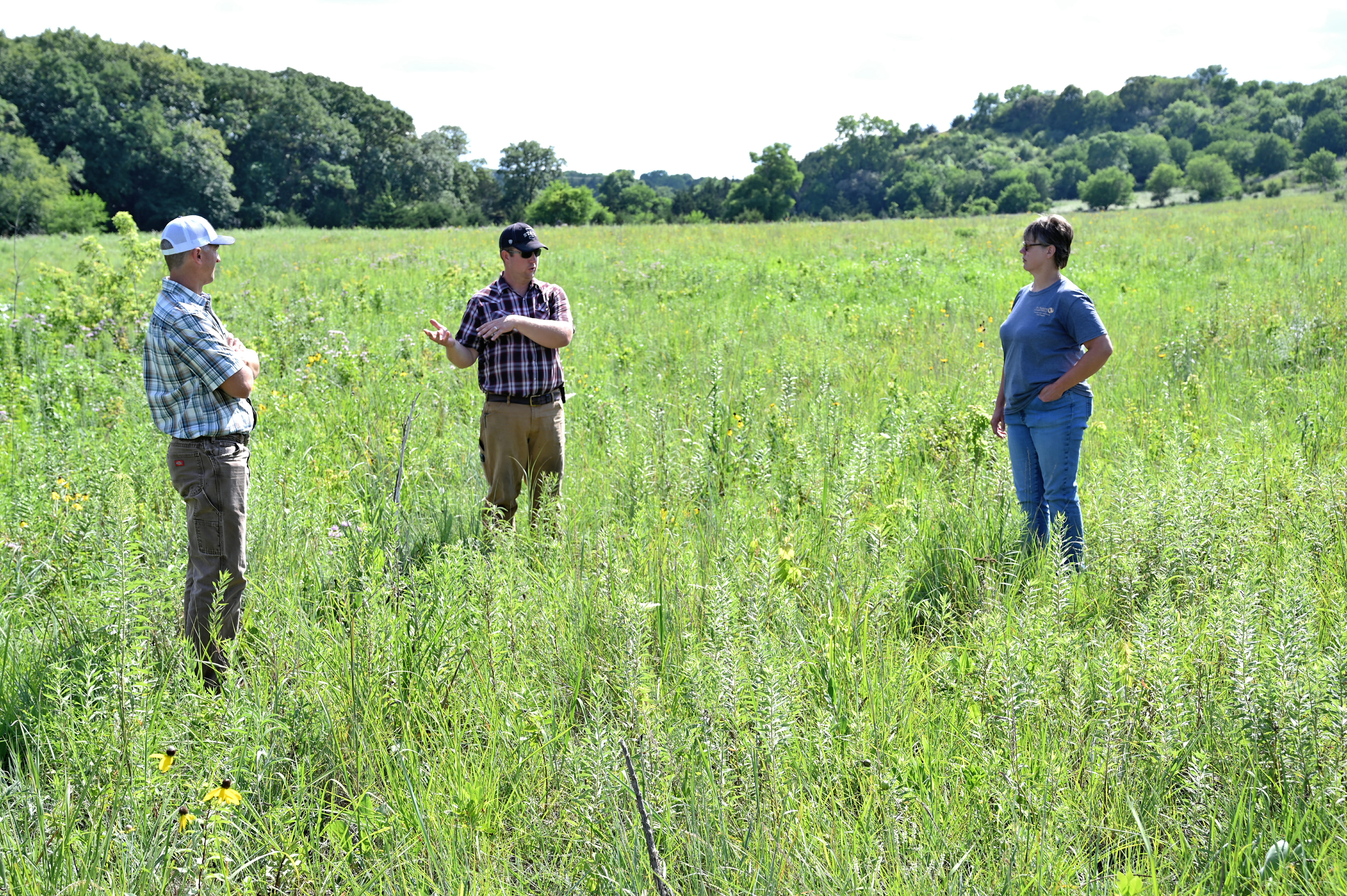 John Rock, Aaron Nelson and Amy Crouch at a summer 2020 PFI site visit (1)