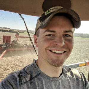 Nathan Anderson in tractor cab submitted by him