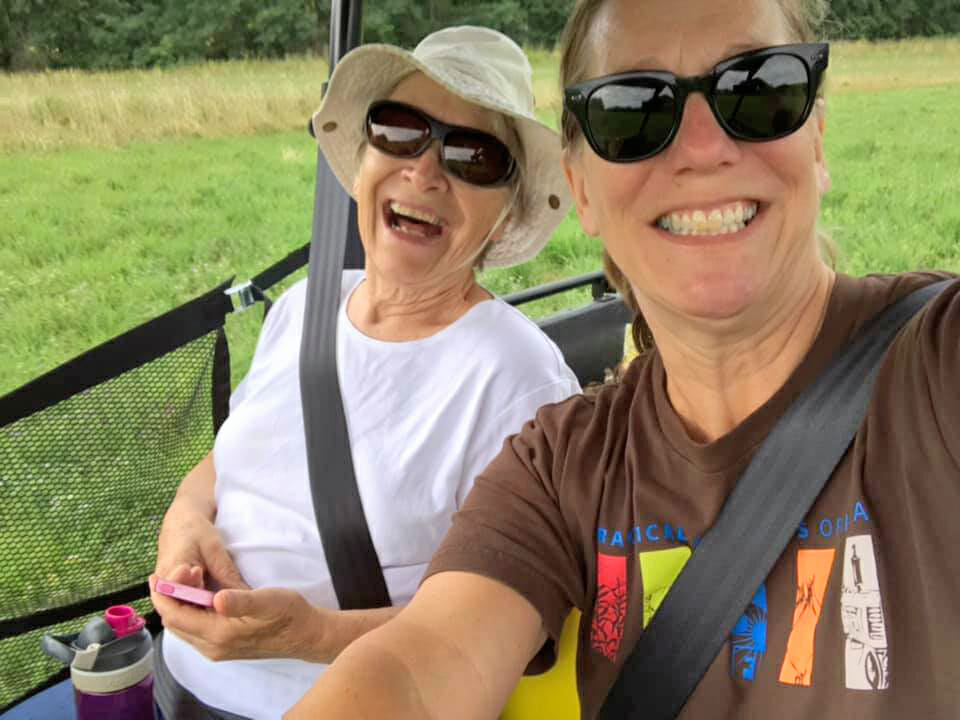 Rose and Mom in gator