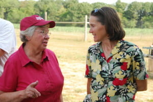 Judy Henry and Mary Wills at a Practical Farmers' field day