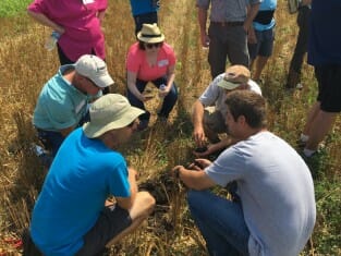 Jon Bakehouse discusses soil regeneration at his July 27 field day